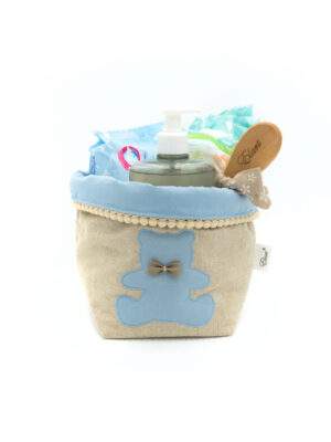 Cestino Beauty Teddy Azzurro Polvere
