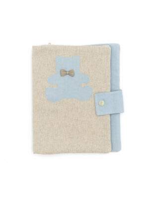 Portapannolini/Salviette Shabby Teddy Azzurro Polvere
