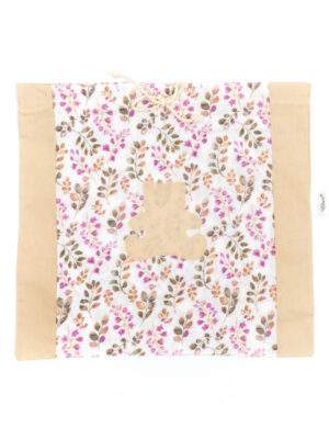Sacca Cambio Teddy Foglie Mauve