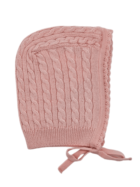 Berrettino Amish Trecce Lana Rosa